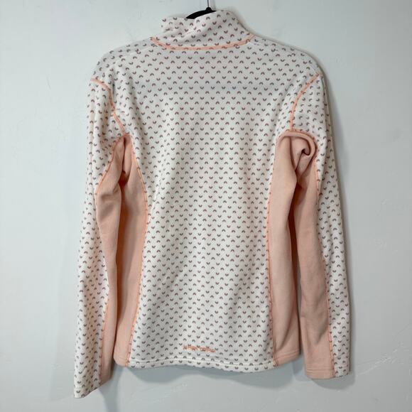 Kari Traa Women's Lus Fleece Jacket Full Zip Pattern Pink White Large - Picture 3 of 9